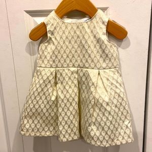 Carter’s Metallic Gold/Champagne & White Sleeveless Dress